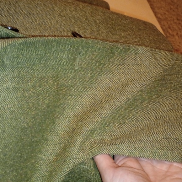 Vintage Jones wear olive green herringbone Blazer, size 16 - Picture 4 of 9